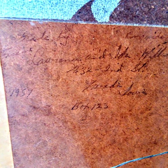 1951 Signed Crewel Cross Stitch Finished Jesus With Children 10x13 - Picture 5 of 6